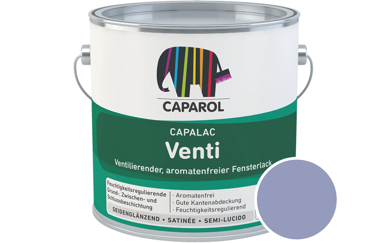 Caparol Capalac Venti Fensterlack 2,5L Lack / Getnt im Farbton Lavendel 125