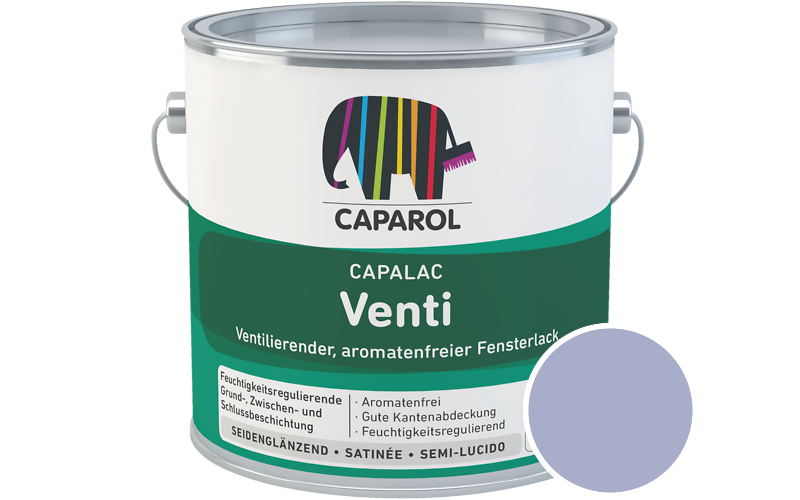 Caparol Capalac Venti Fensterlack 2,5L Lack / Getnt im Farbton Lavendel 130