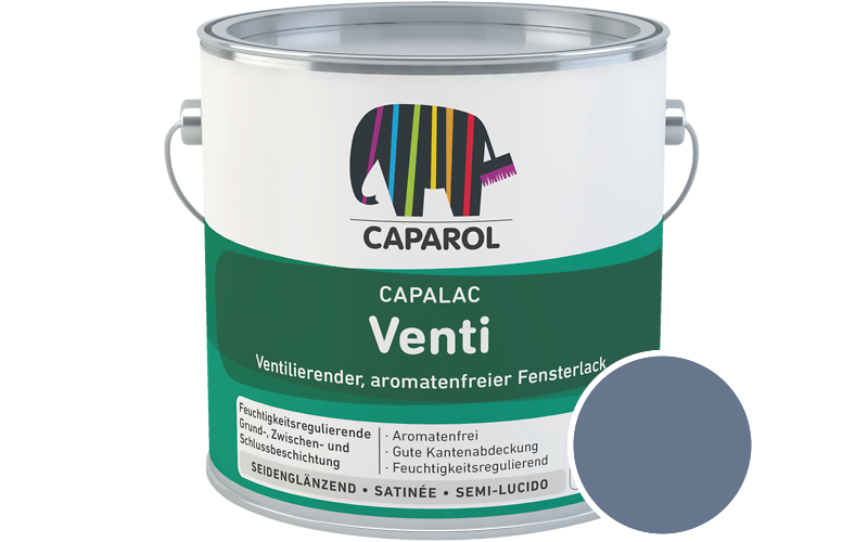Caparol Capalac Venti Fensterlack 2,5L Lack / Getnt im Farbton Lazur 105