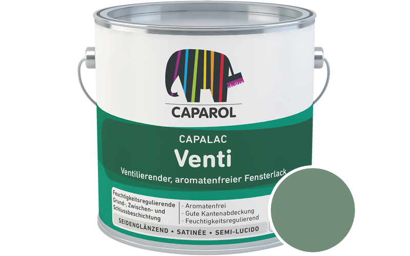 Caparol Capalac Venti Fensterlack 2,5L Lack / Getnt im Farbton Malachit 45