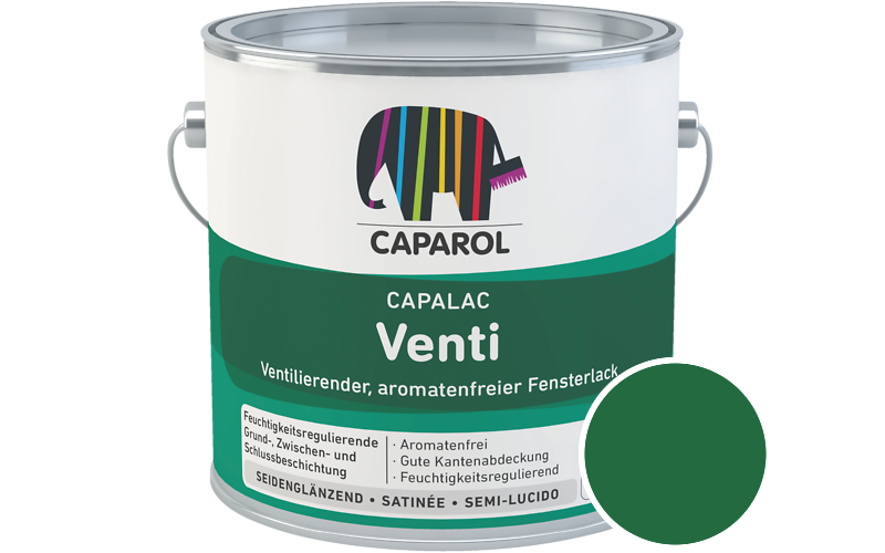 Caparol Capalac Venti Fensterlack 2,5L Lack / Getönt im Farbton Malachit 95