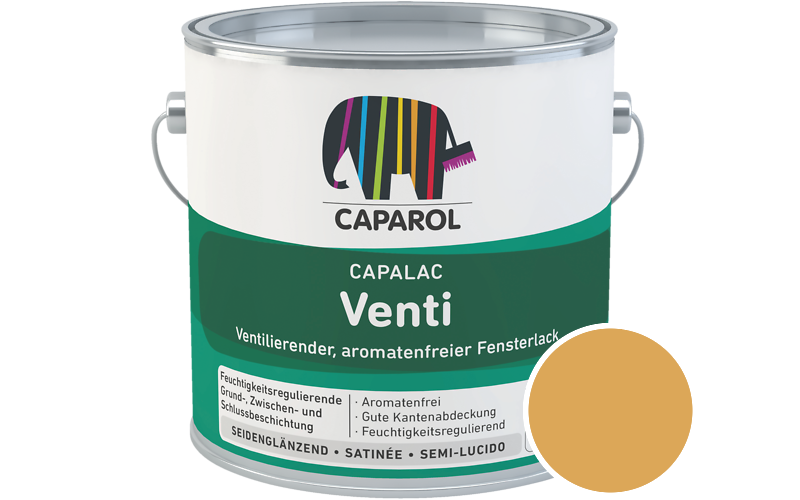 Caparol Capalac Venti Fensterlack 2,5L Lack / Getnt im Farbton Marill 100