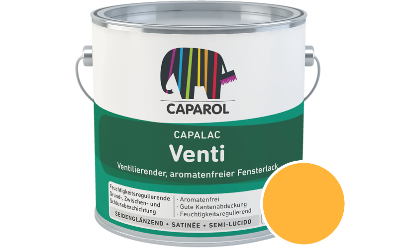 Caparol Capalac Venti Fensterlack 2,5L Lack / Getnt im Farbton Marill 125