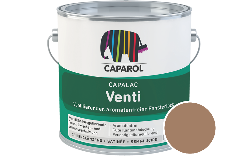 Caparol Capalac Venti Fensterlack 2,5L Lack / Getnt im Farbton Marone 12