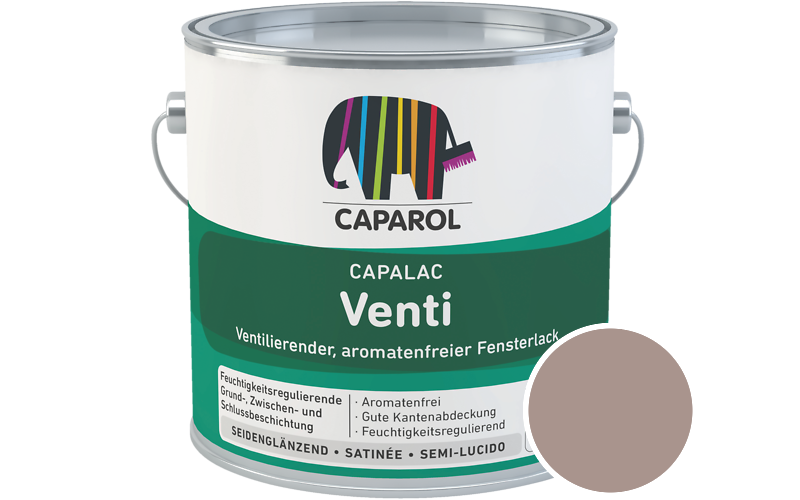 Caparol Capalac Venti Fensterlack 2,5L Lack / Getnt im Farbton Mocca 13