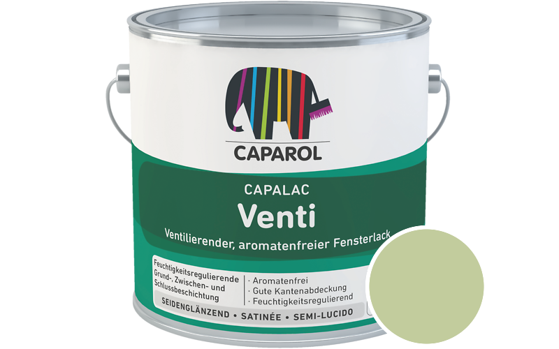 Caparol Capalac Venti Fensterlack 2,5L Lack / Getnt im Farbton Moos 110