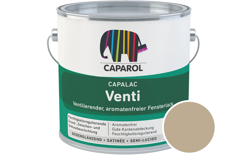 Caparol Capalac Venti Fensterlack 2,5L Lack / Getnt im Farbton Muskat 13