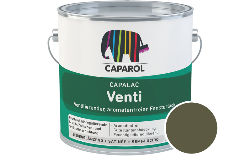 Caparol Capalac Venti Fensterlack 750ml Lack / Getnt im Farbton Oliv 15