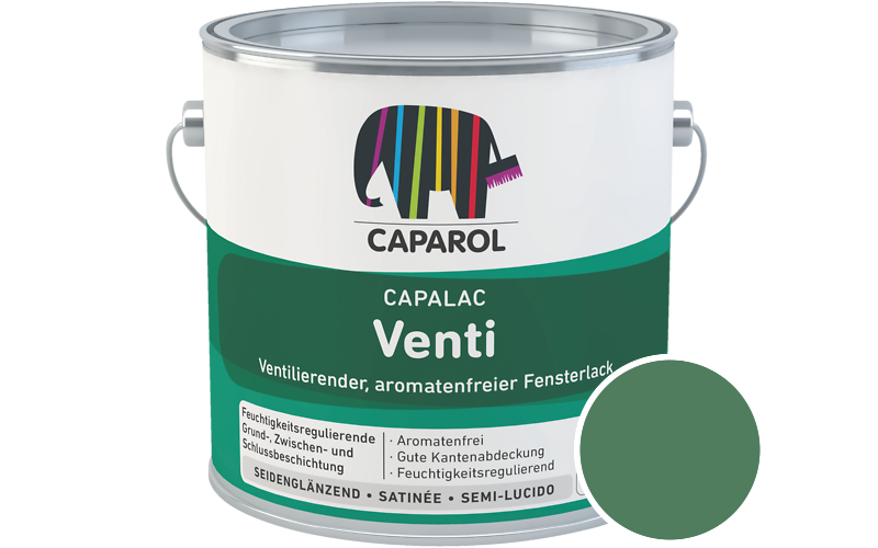 Caparol Capalac Venti Fensterlack 2,5L Lack / Getnt im Farbton Palm 55