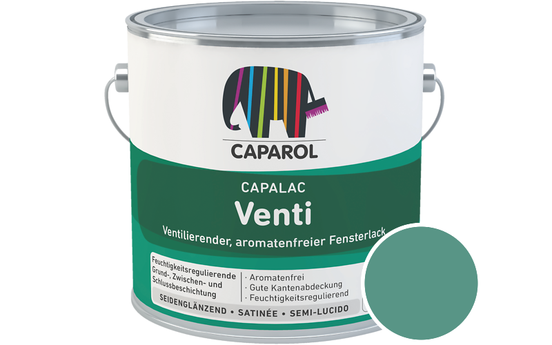 Caparol Capalac Venti Fensterlack 2,5L Lack / Getnt im Farbton Patina 110