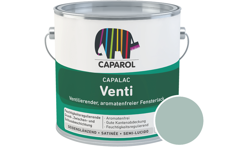 Caparol Capalac Venti Fensterlack 2,5L Lack / Getnt im Farbton Patina 55