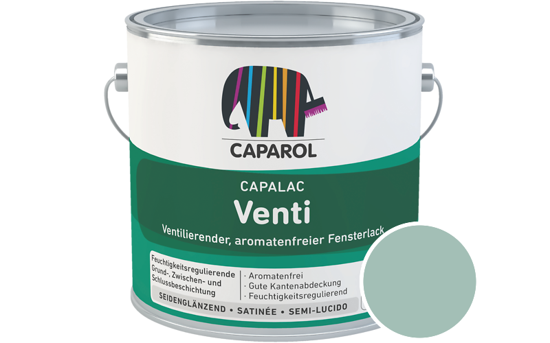 Caparol Capalac Venti Fensterlack 2,5L Lack / Getnt im Farbton Patina 80