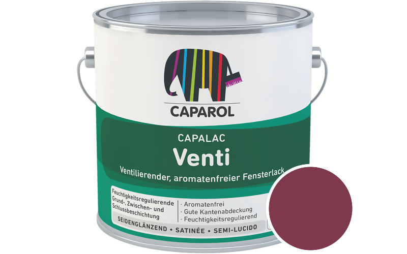 Caparol Capalac Venti Fensterlack 2,5L Lack / Getnt im Farbton Pink 5