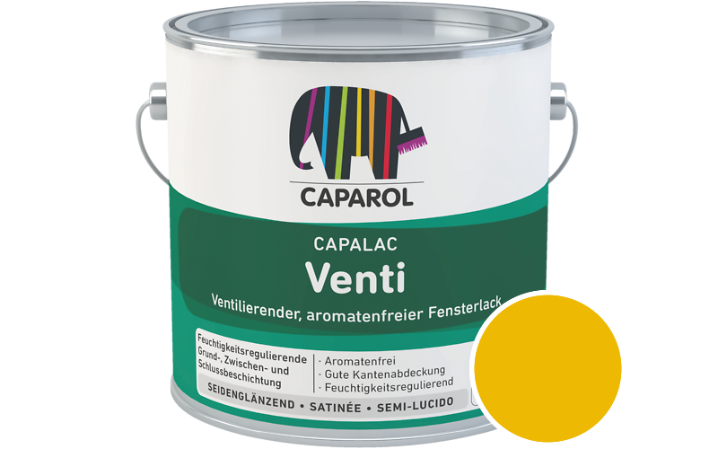 Caparol Capalac Venti Fensterlack 750ml Lack / Getönt im Farbton RAL 1023 Verkehrsgelb