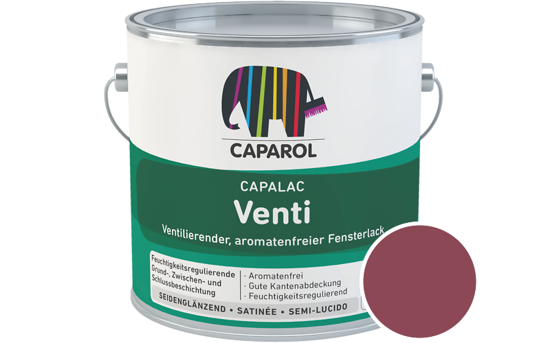 Caparol Capalac Venti Fensterlack 2,5L Lack / Getnt im Farbton RAL 4002 Rotviolett