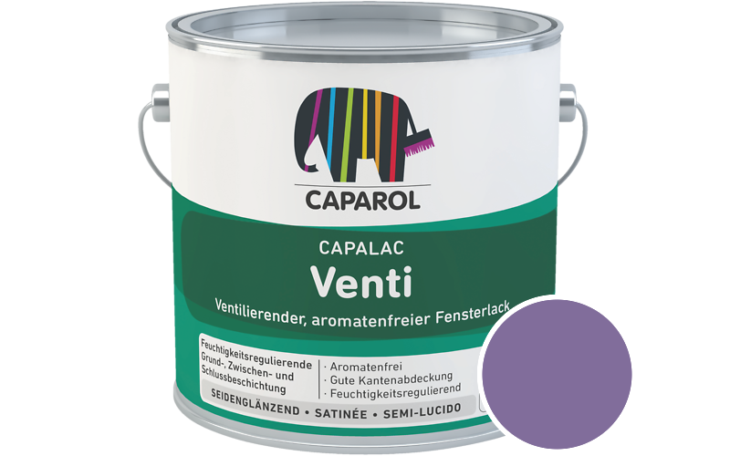 Caparol Capalac Venti Fensterlack 2,5L Lack / Getnt im Farbton RAL 4005 Blaulila