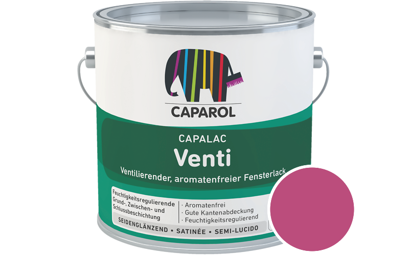Caparol Capalac Venti Fensterlack 2,5L Lack / Getönt im Farbton RAL 4010 Telemagenta