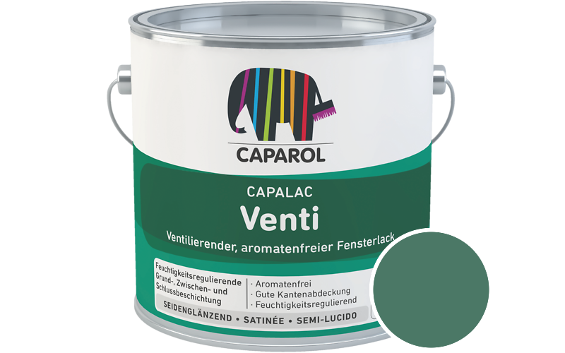 Caparol Capalac Venti Fensterlack 2,5L Lack / Get�nt im Farbton RAL 6000 Patinagr�n