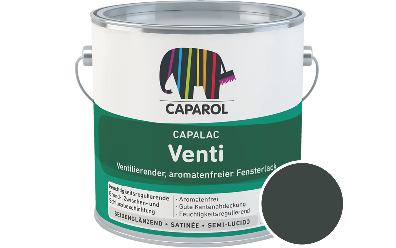 Caparol Capalac Venti Fensterlack 750ml Lack / Getönt im Farbton RAL 6012 Schwarzgrün
