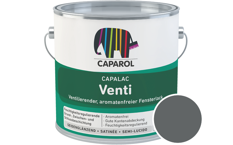 Caparol Capalac Venti Fensterlack 750ml Lack / Getnt im Farbton RAL 7012 Basaltgrau