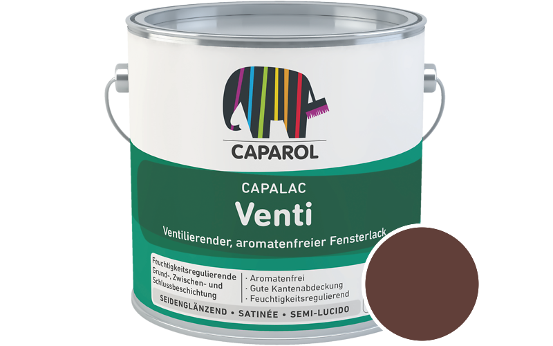 Caparol Capalac Venti Fensterlack 2,5L Lack / Getnt im Farbton RAL 8015 Kastanienbraun