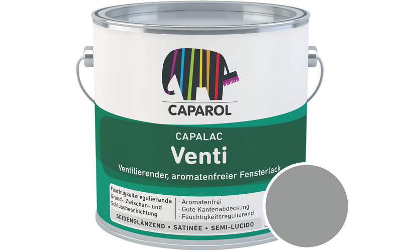 Caparol Capalac Venti Fensterlack 2,5L Getnt im Farbton RAL 9023 Perldunkelgrau (ohne Perleffekt)