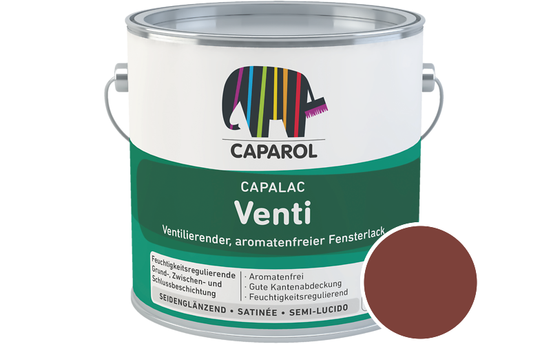 Caparol Capalac Venti Fensterlack 2,5L Lack / Getnt im Farbton Rotbraun Ava