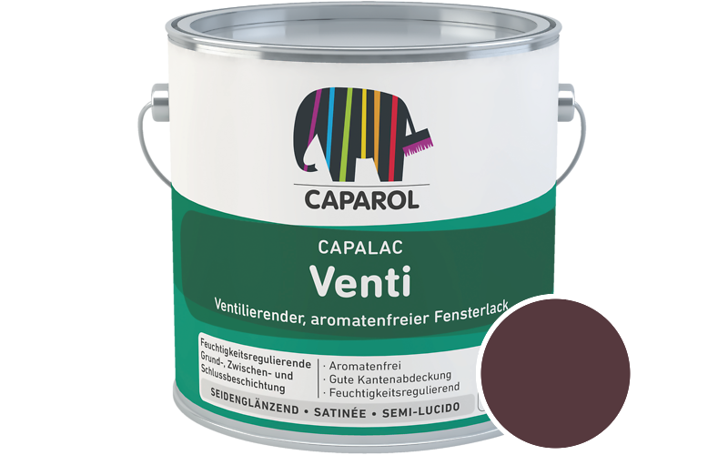 Caparol Capalac Venti Fensterlack 2,5L Lack / Getönt im Farbton Rubin 5