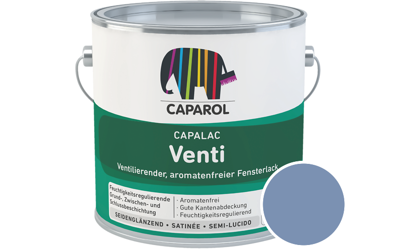 Caparol Capalac Venti Fensterlack 2,5L Lack / Getnt im Farbton Saphir 105