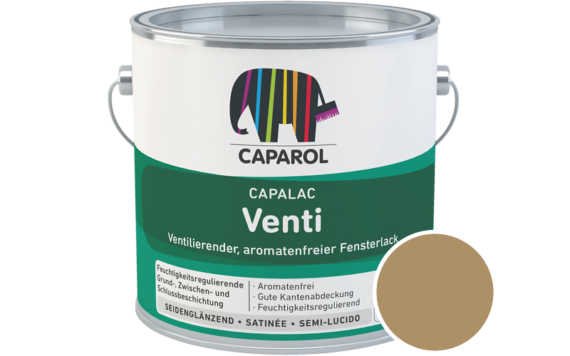 Caparol Capalac Venti Fensterlack 2,5L Lack / Getnt im Farbton Savanne 12