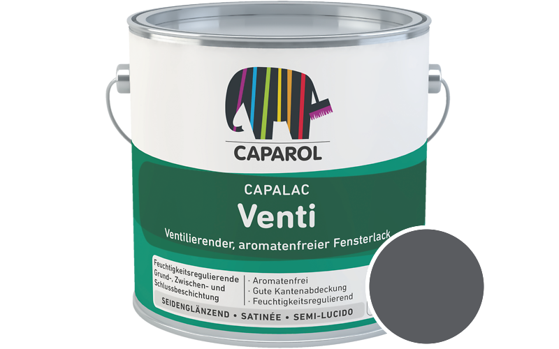 Caparol Capalac Venti Fensterlack 750ml Lack / Getnt im Farbton Schiefer-grau