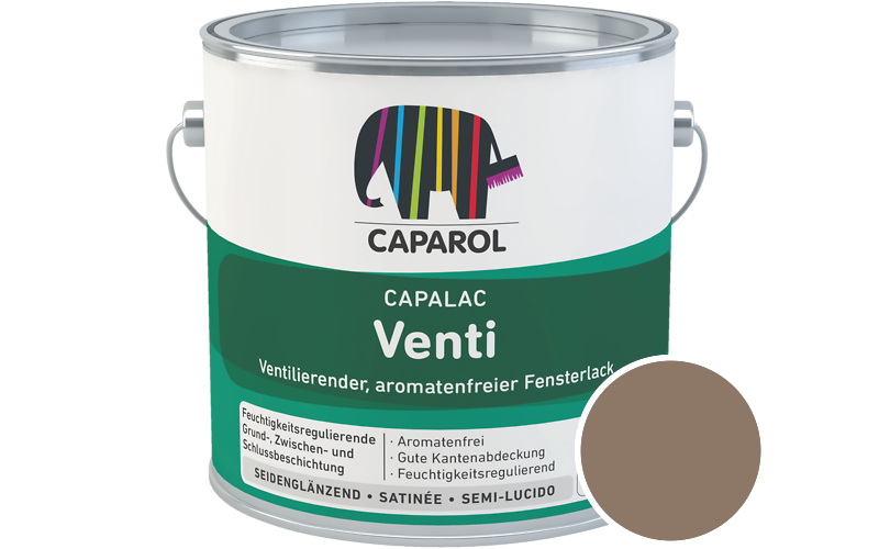 Caparol Capalac Venti Fensterlack 2,5L Lack / Getnt im Farbton Siena 35