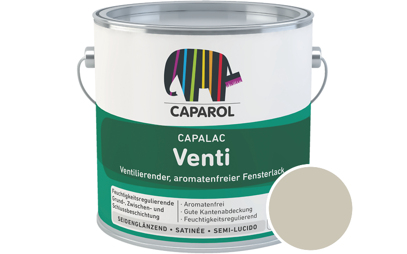 Caparol Capalac Venti Fensterlack 2,5L Lack / Getnt im Farbton Soja 10