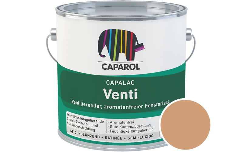 Caparol Capalac Venti Fensterlack 2,5L Lack / Getnt im Farbton Terra 13