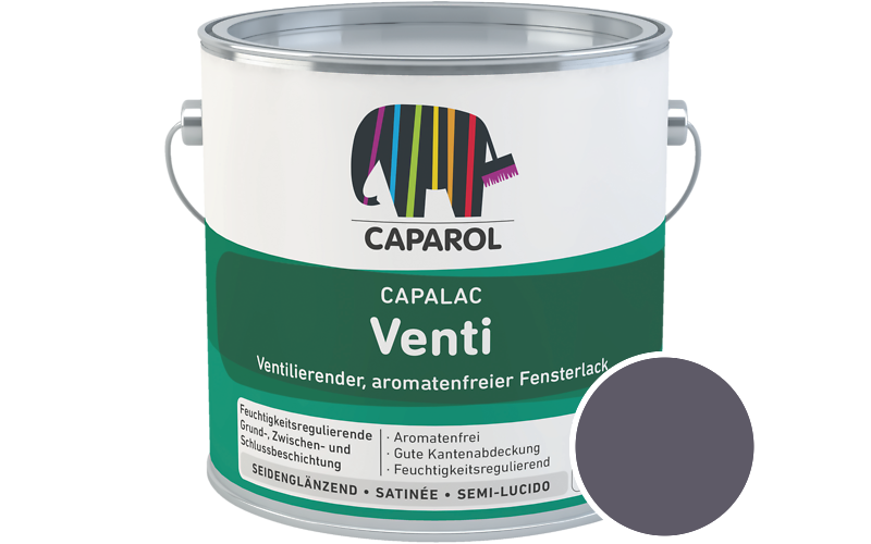 Caparol Capalac Venti Fensterlack 2,5L Lack / Getönt im Farbton Velvet 10