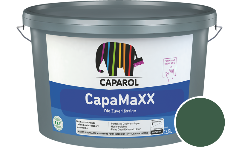 Caparol CapaMaXX 2,5L Innenfarbe / Getnt im Farbton Malachit 35