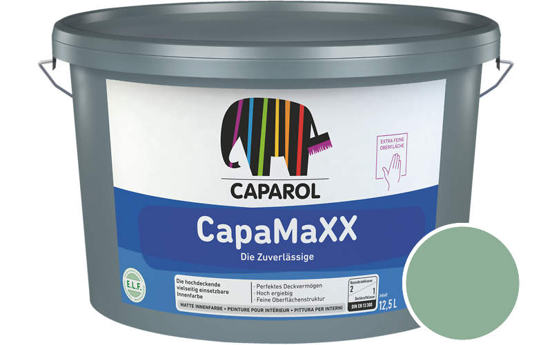Caparol CapaMaXX 2,5L Innenfarbe / Getnt im Farbton Malachit 80