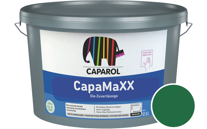 Caparol CapaMaXX 12,5L Innenfarbe / Getnt im Farbton Malachit 95