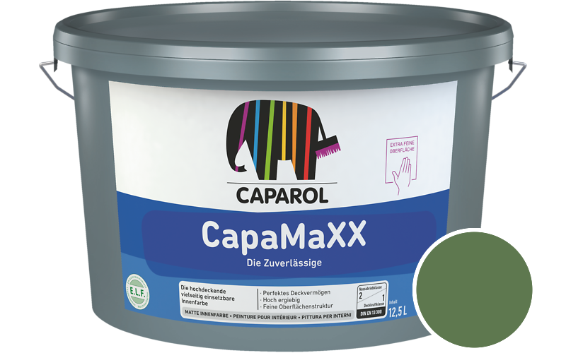 Caparol CapaMaXX 2,5L Innenfarbe / Getnt im Farbton Oase 100