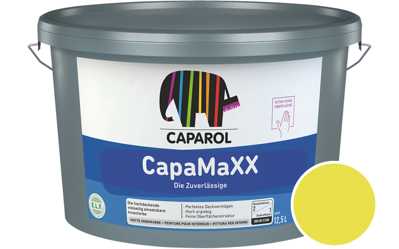 Caparol CapaMaXX 2,5L Innenfarbe / Getnt im Farbton RAL 1016 Schwefelgelb