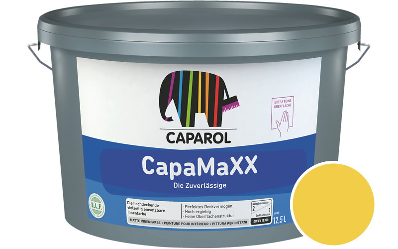 Caparol CapaMaXX 2,5L Innenfarbe / Getnt im Farbton RAL 1018 Zinkgelb