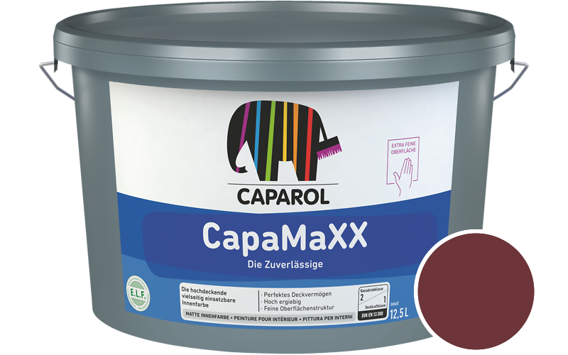 Caparol CapaMaXX 2,5L Innenfarbe / Getnt im Farbton RAL 3004 Purpurrot