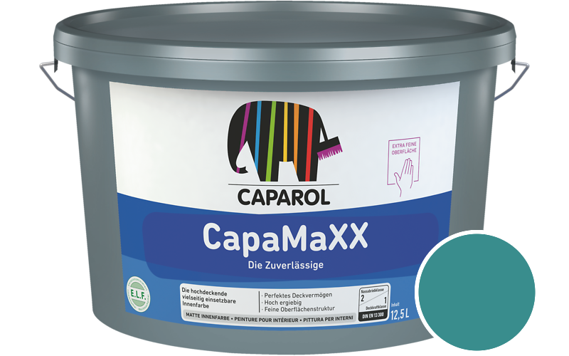 Caparol CapaMaXX 12,5L Innenfarbe / Getnt im Farbton RAL 5018 Tuerkisblau