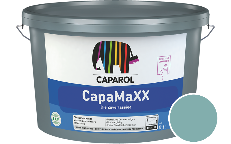 Caparol CapaMaXX 12,5L Innenfarbe / Getnt im Farbton RAL 6034 Pastelltuerkis