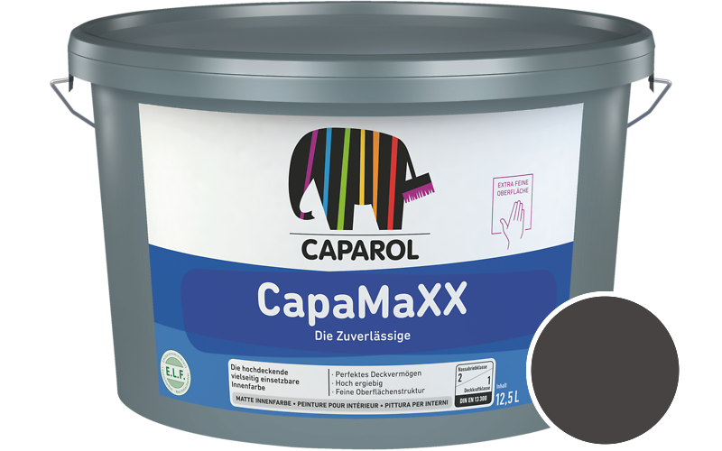 Caparol CapaMaXX 12,5L Innenfarbe / Getnt im Farbton RAL 8019 Graubraun