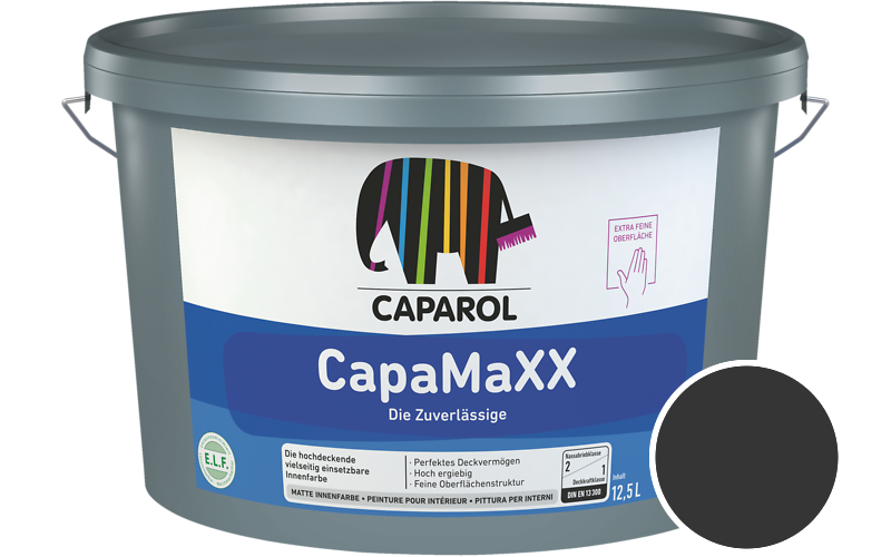 Caparol CapaMaXX 12,5L Innenfarbe / Getnt im Farbton Schwarz Ava