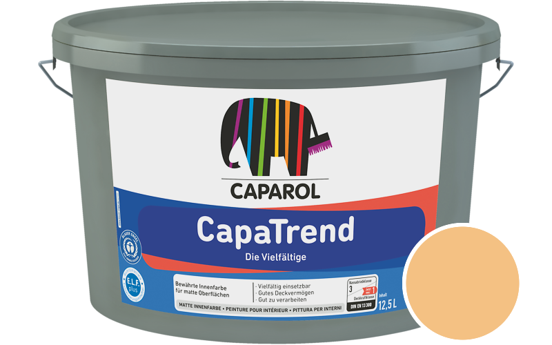 Caparol CapaTrend 2,5L Innenfarbe / Getnt im Farbton Aprikose 14