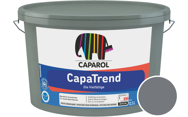Caparol CapaTrend 7,5L Innenfarbe / Getnt im Farbton Blaeulich-grau