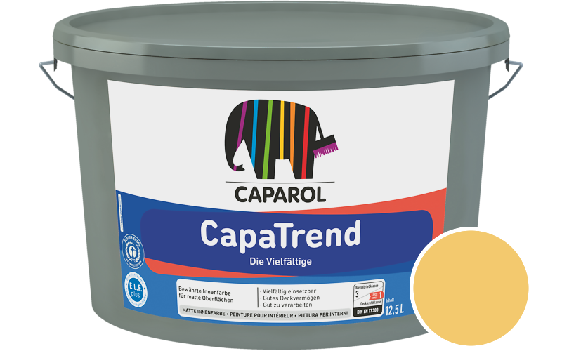 Caparol CapaTrend 12,5L Innenfarbe / Getnt im Farbton Ginster 140