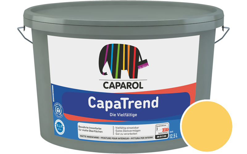 Caparol CapaTrend 2,5L Innenfarbe / Getnt im Farbton Ginster 145
